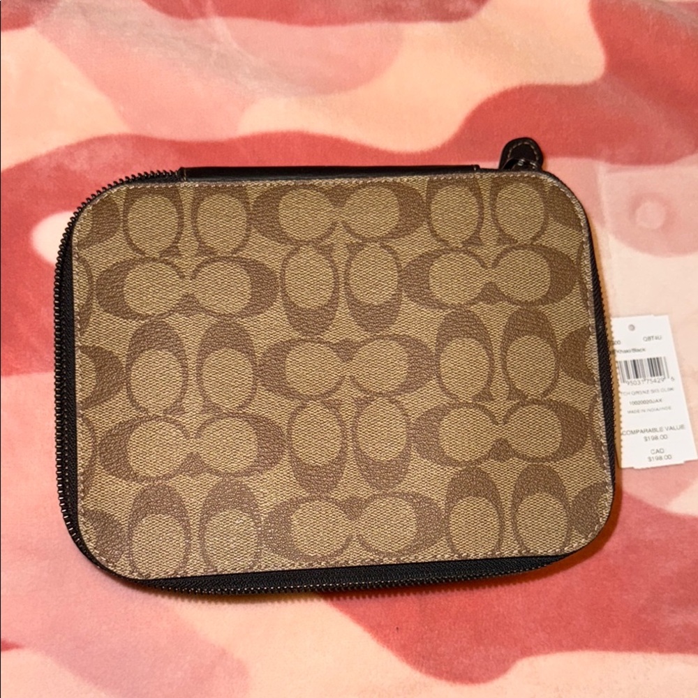 Coach Tan and Brown Signature Tech Case